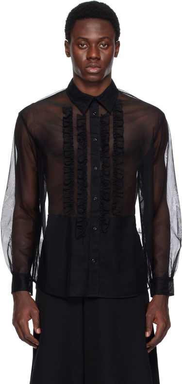 Košeľa Simone Rocha Simone Rocha Sheer Ruffle Bib Shirt Čierna | 5241 0069, 0