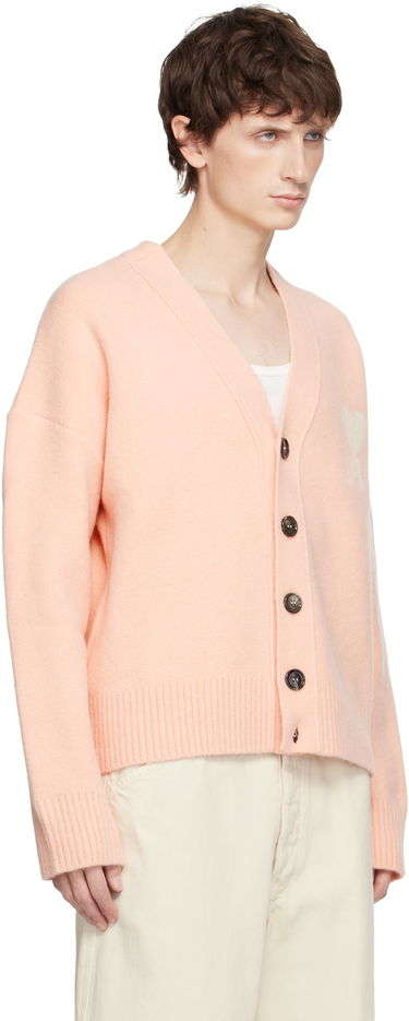 Sveter AMI Alpaca Ami De Coeur Cardigan Žltá | H25UKC365.KN0135, 4