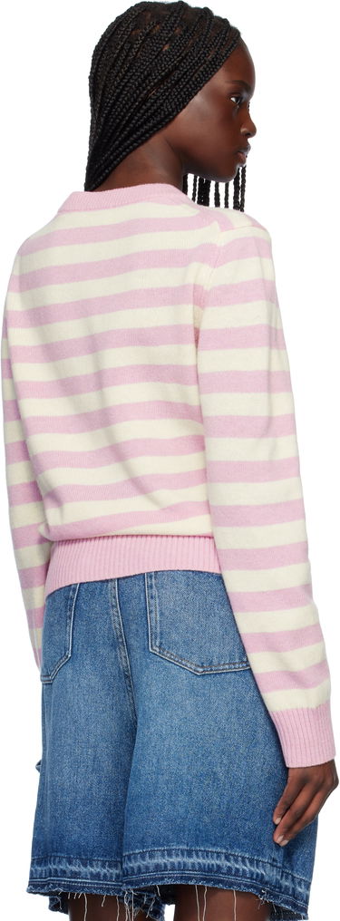 Sveter GANNI Ganni Striped Wool Bunny Sweater Ružová | K2426, 2