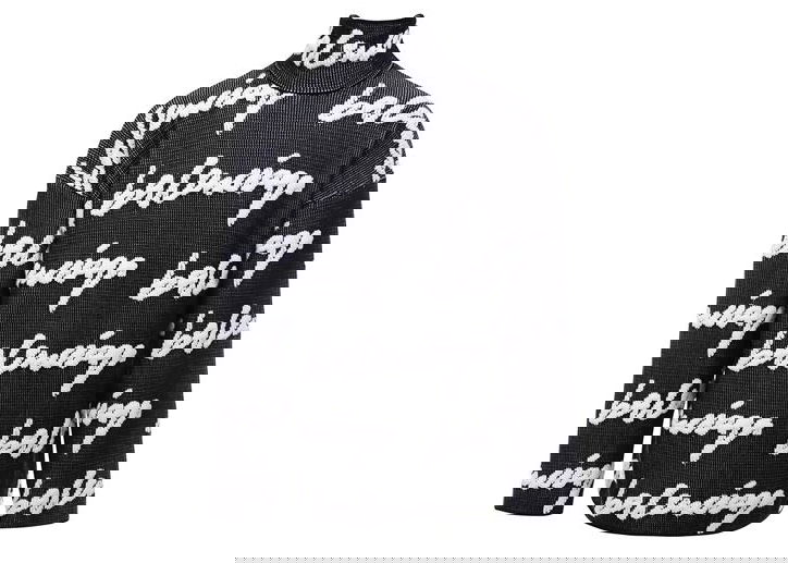 Sveter Balenciaga Scribble Logo Turtleneck Jersey Sweater Čierna | 625927, 0