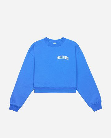 Mikina Sporty & Rich Wellness Ivy Cropped Crewneck Modrá | CR624OC, 0