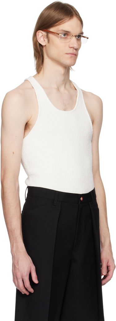 Tielko Casablanca Casablanca Boucle Rib Tank Top Biela | MS25-KW-931-01, 1