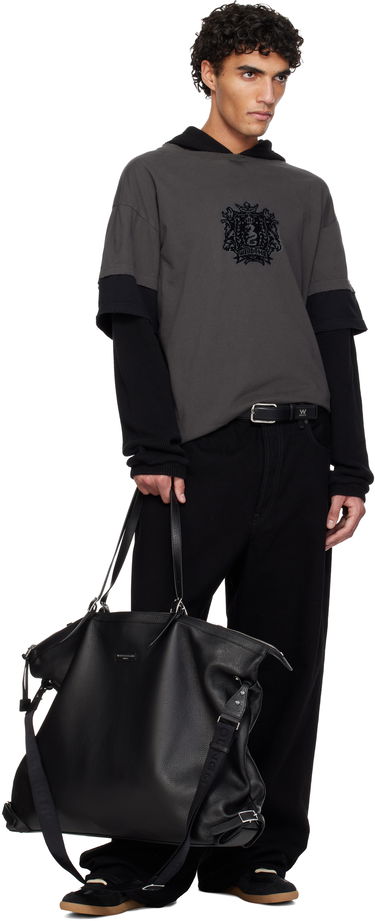 Tote bag WOOYOUNGMI Medium Plus Leather Tote Čierna | W253BA13, 3