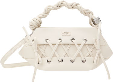 Kabelka GANNI GANNI Mini Lace-Up Bou Bag Biela | A6847, 0