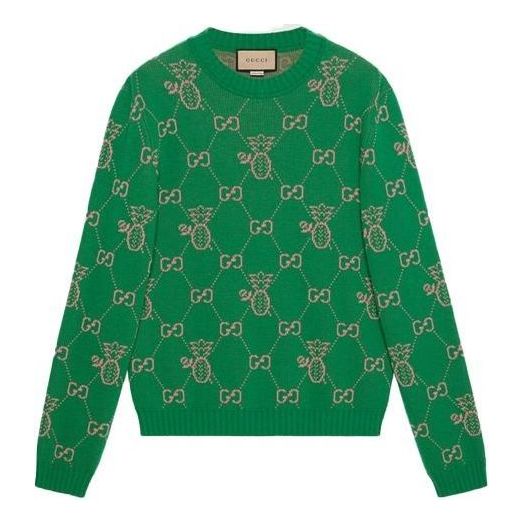 Sveter Gucci Pineapple Jacquard Sweatshirt Zelené | 683091-XKB70-3318