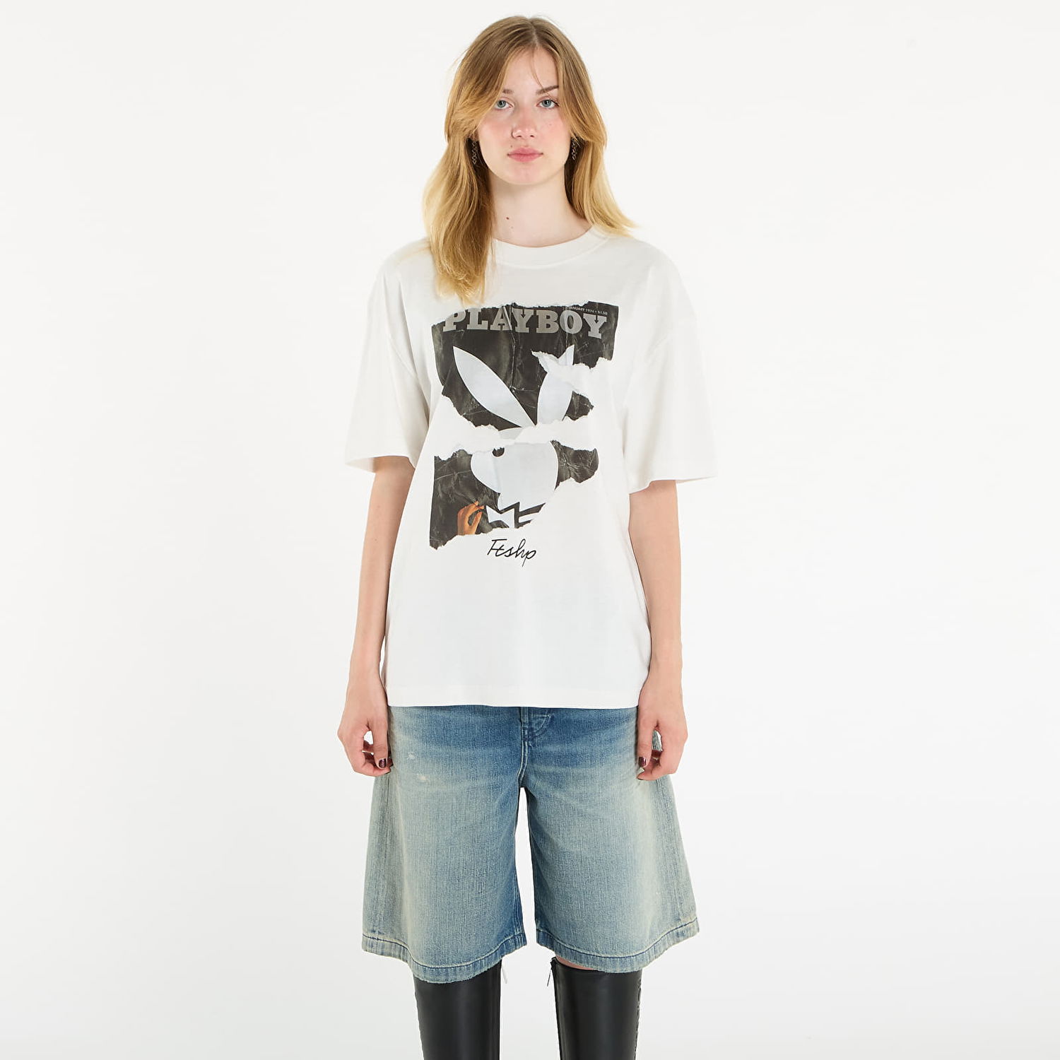 Tričko Footshop Playboy x FTSHP Cover Tee 1974/1 UNISEX Off-White Biela | FTSHP_521, 1