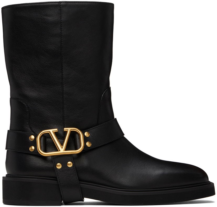 Oblečenie Valentino Valentino Garavani VLogo Signature Calfskin Boots Čierna | 5W2S0JK6DSH