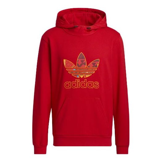 Mikina adidas Originals Originals Hoodie With Multi-Color Logo Červená | HD0318