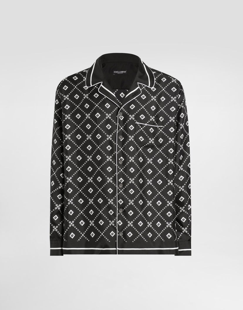 Košeľa Dolce & Gabbana Dolce & Gabbana Men's Silk Twill Vanity Shirt Čierna | G5IF1THI1ZVHH8TA