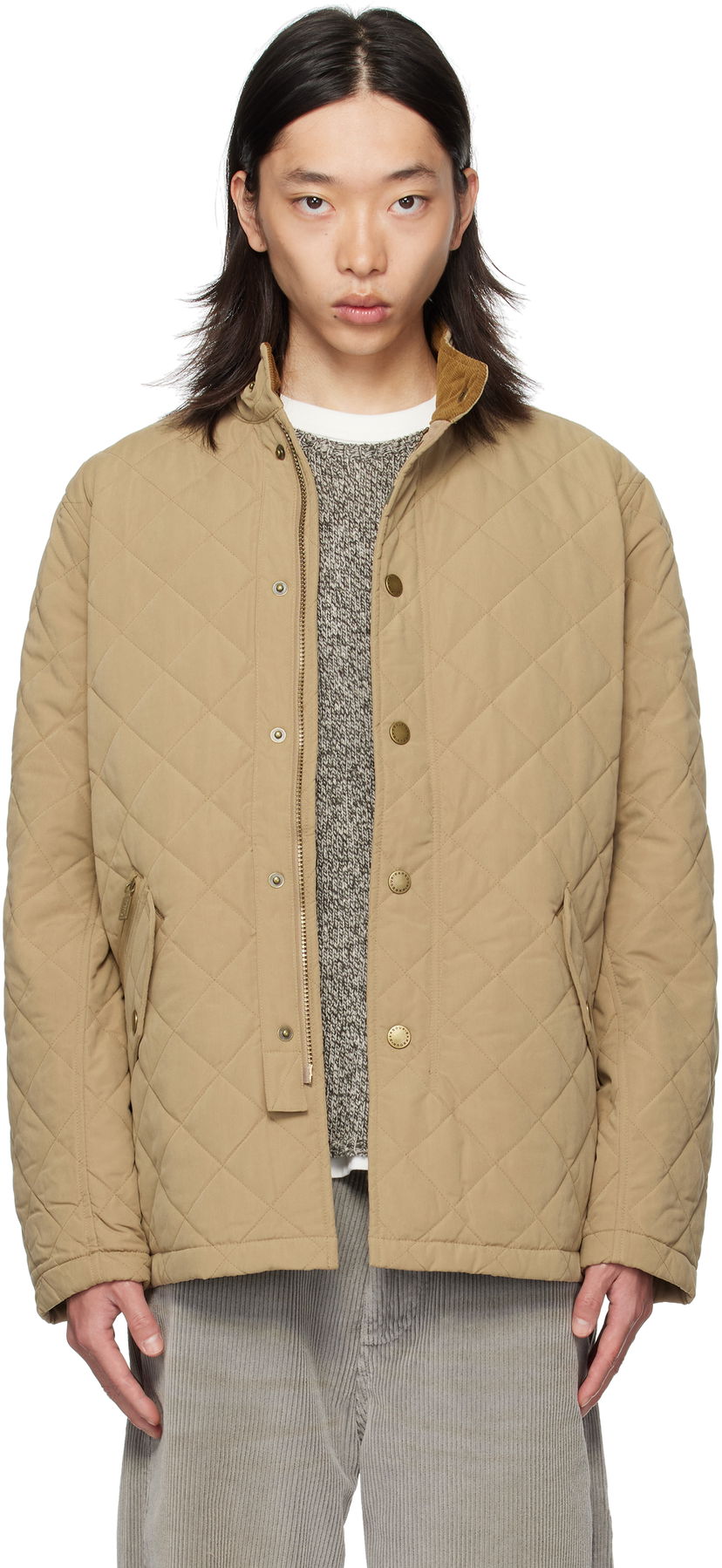 Bunda Barbour Barbour Shoveler Quilted Jacket Béžová | MQU0784BE31