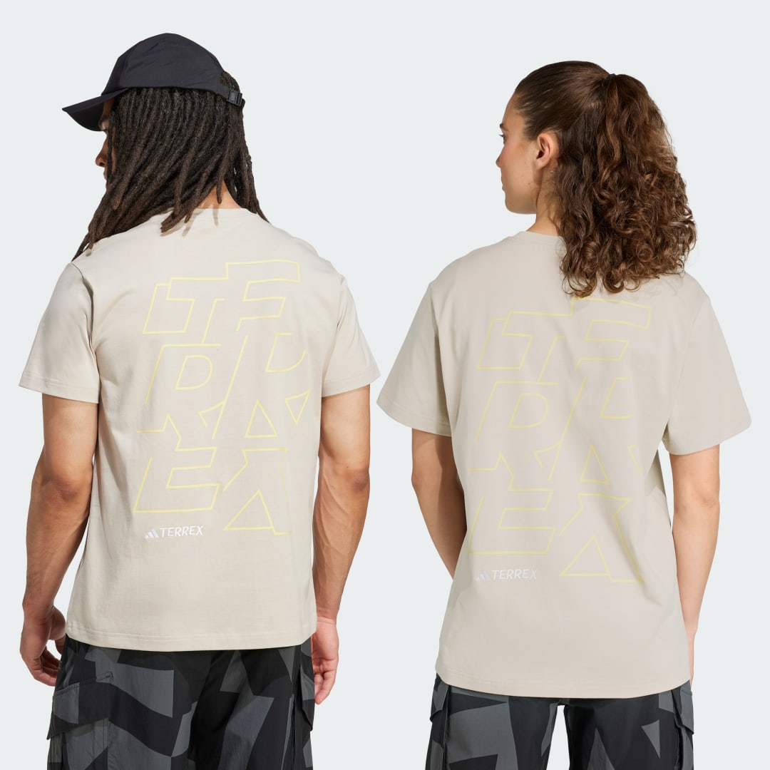 Tričko adidas Performance Terrex Signature AOP Graphic Tee Béžová | JM6400, 0