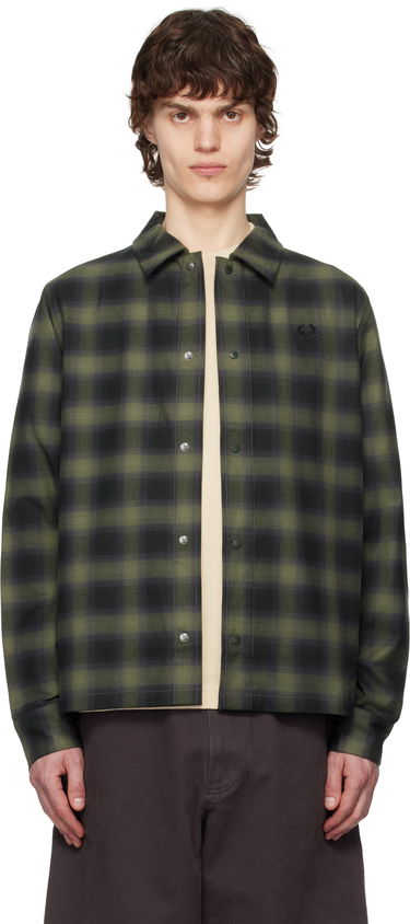 Košeľa Fred Perry Fred Perry Blurred Tartan Overshirt Zelené | M8718, 0