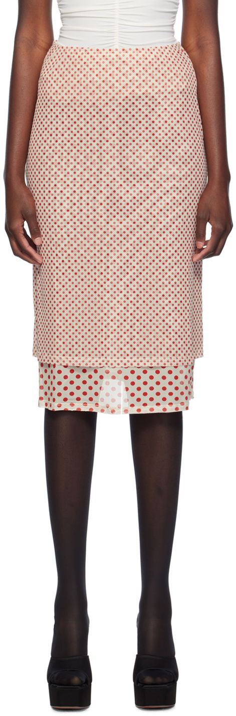 Sukňa Miaou Miaou Maria Polka Dot Midi Skirt Béžová | 4064PM2WPD, 0