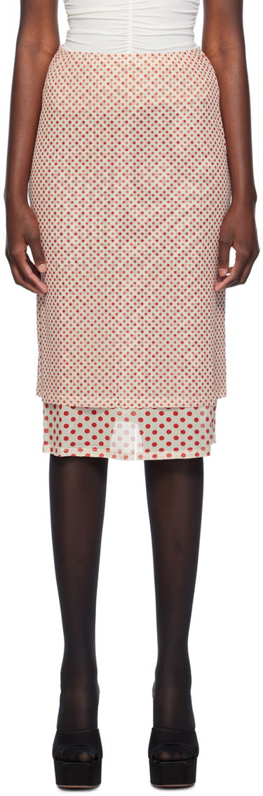 Sukňa Miaou Miaou Maria Polka Dot Midi Skirt Béžová | 4064PM2WPD, 0