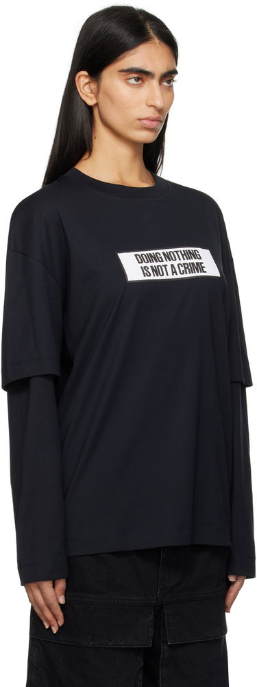 Tričko Études Études 'Doing Nothing Is Not A Crime' Double Sleeve T-Shirt Čierna | H24MMTSH185-99, 1