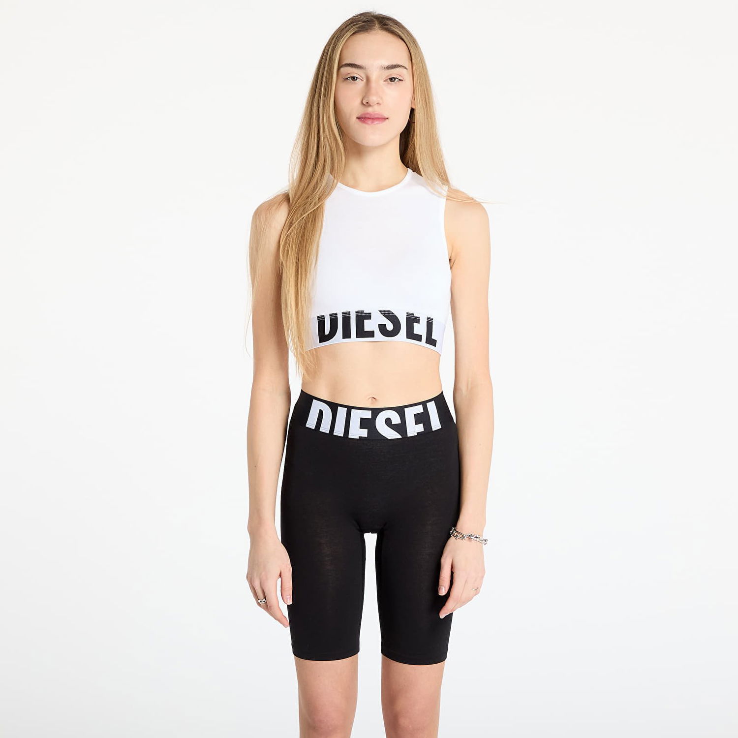 Tielko Diesel Diesel Ada-D-Pop Crop Tank Top Biela | A17661-0HMAU 100, 0