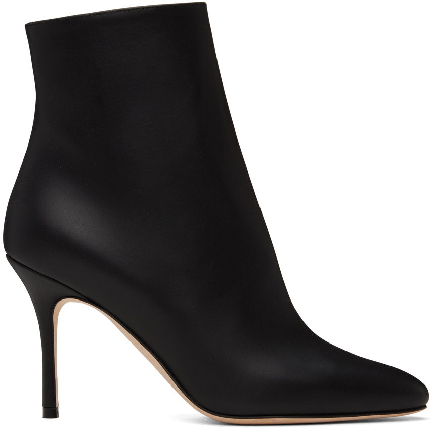 Starostlivosť o obuv Manolo Blahnik Manolo Blahnik Insopo Leather Ankle Boots Čierna | 319-1187, 0