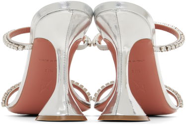 Doplnky Amina Muaddi Amina Muaddi Gilda Crystal-Embellished Heeled Sandals Metalická | GILDA SLIPPER CL MIRROR, 1