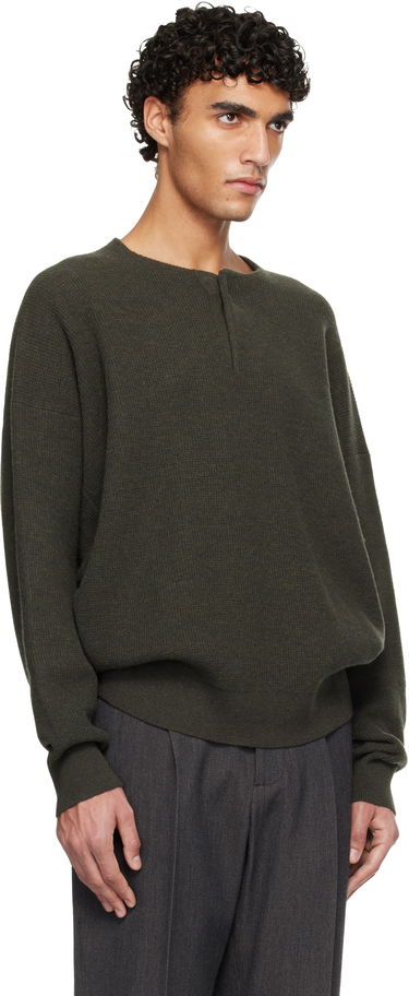 Sveter Fear of God Long-Sleeve Textured Knit Henley Sweater Zelené | FG25FW20-204LAW-019, 1