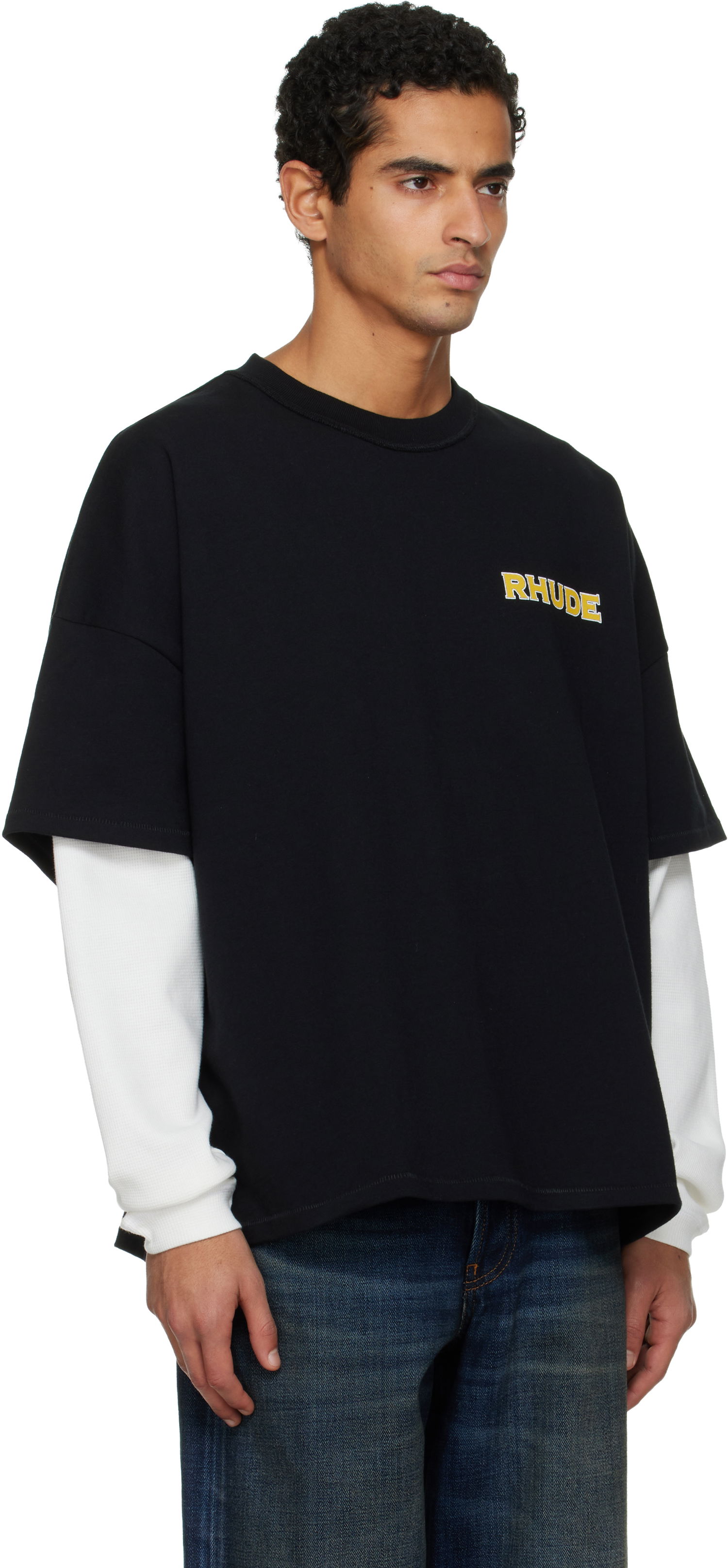 Tričko Rhude 'Rhude' Steel Double-Layered T-shirt Čierna | RHPF25TT19012, 1