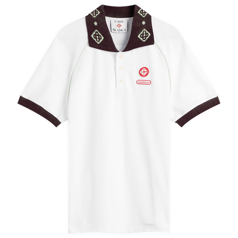 Polo tričko Casablanca Textured Pique Chenille Collar Raglan Polo Rôznofarebný | M-AW25-JTP-435-01