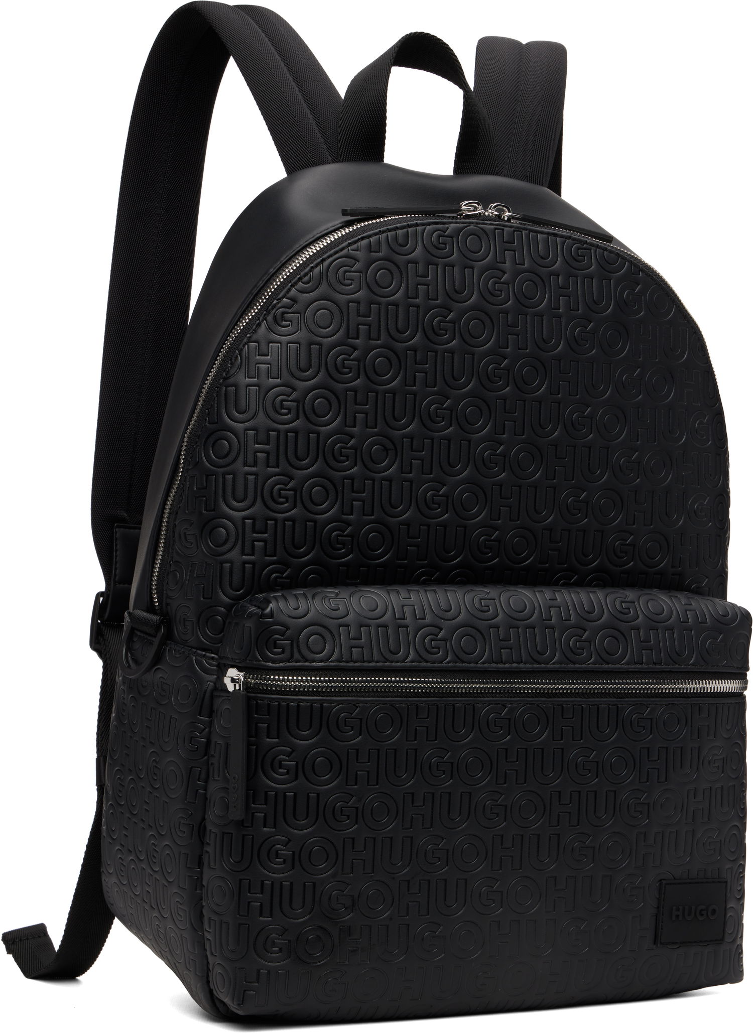 Batoh BOSS Hugo Embossed-Logo Faux-Leather Backpack Čierna | 50552901, 1