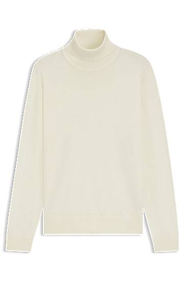 Sveter BOSS BECKHAM x BOSS rollneck sweater in cashmere Biela | 50557974