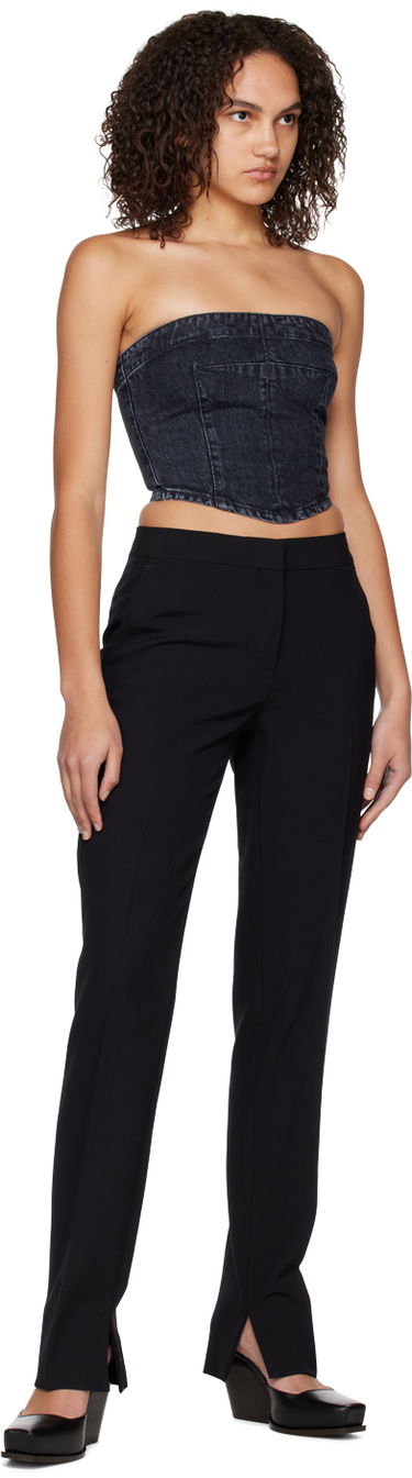 Nohavice Stella McCartney Stella McCartney Straight-Leg Trousers Čierna | 6400743AU701, 3