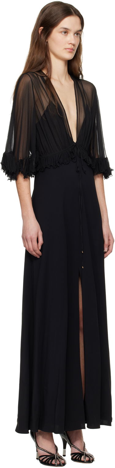Šaty CHLOÉ Chloé V-Neck Ruffle Maxi Dress Čierna | CH25SRO26355, 1