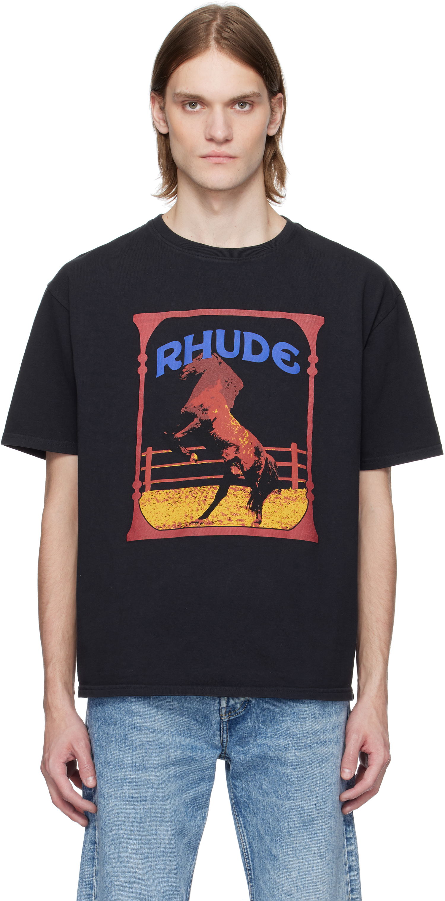 Tričko Rhude Rhude Cadre Horse Graphic Tee Čierna | RHSS25TT05012, 0