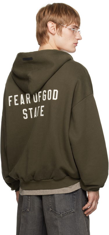 Mikina Fear of God Fear of God ESSENTIALS Heavy Fleece Full Zip Hoodie Zelené | 192HO246245F, 2
