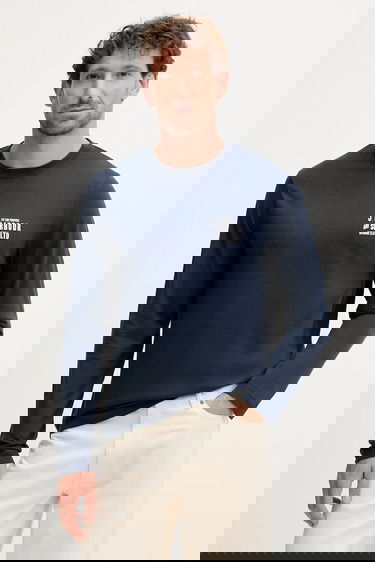 Tričko Barbour Barbour Long Sleeve Graphic T-Shirt Navy | MTS1471, 0