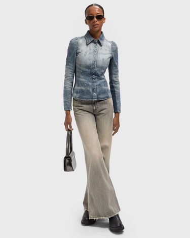 Košeľa Diesel Light Wash Distressed Denim Shirt with Side Panels Modrá | A21284-068TY-01, 1