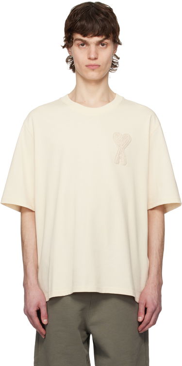 Tričko AMI AMI Paris Ami de Coeur Patch T-Shirt Béžová | HTS055.726, 0