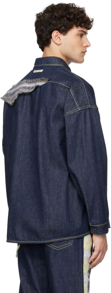 Košeľa Marni Marni Wool Patched Denim Shirt Modrá | CUJU0061LX USCX27, 2