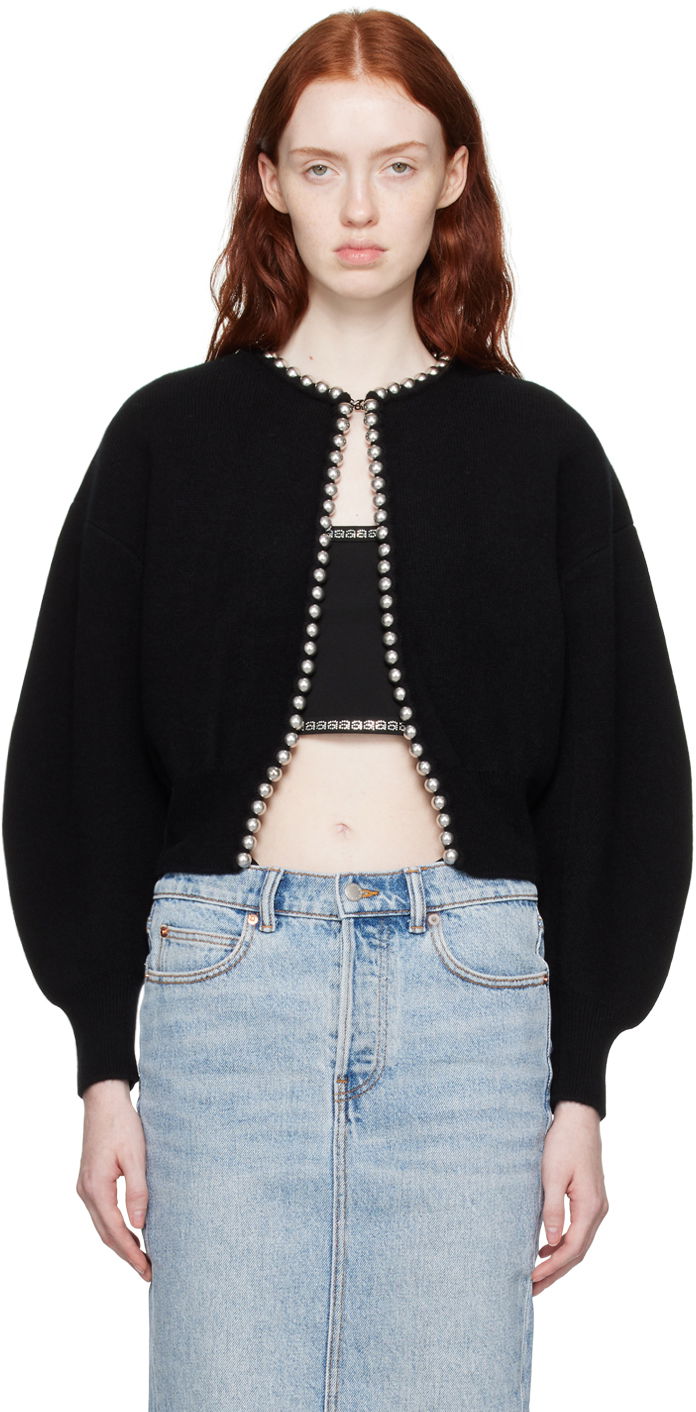 Sveter Alexander Wang Ball Chain Open Front Cardigan Čierna | 1KC4233071
