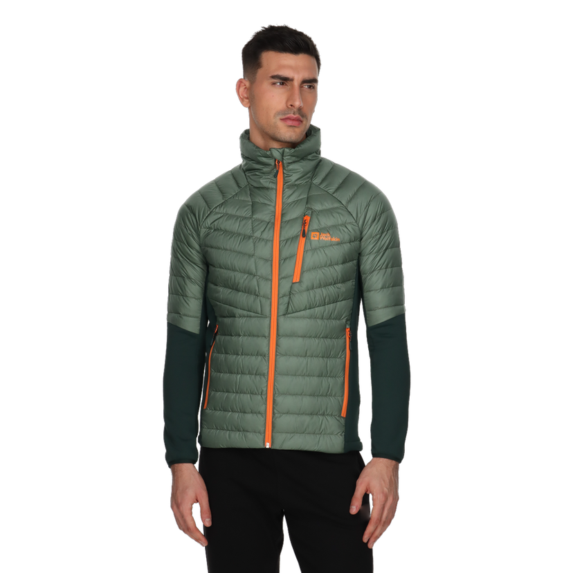 Prešívaná bunda Jack Wolfskin Nebelhorn Down Hybrid Jacket Zelené | 1206851-4311