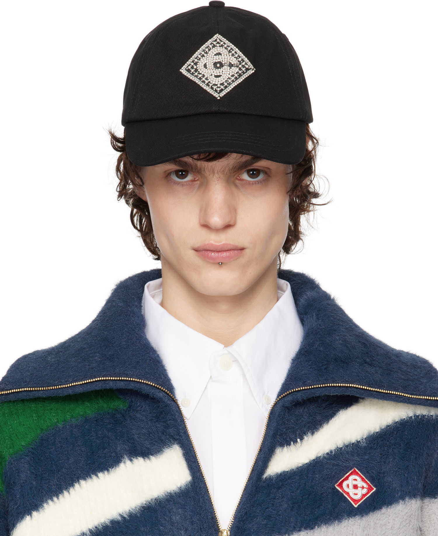 Šiltovka Casablanca Casablanca Pearl Diamond Baseball Cap Čierna | APS25-HAT-002-05, 0