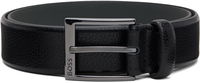 Pebbled Leather Rectangular Buckle Belt