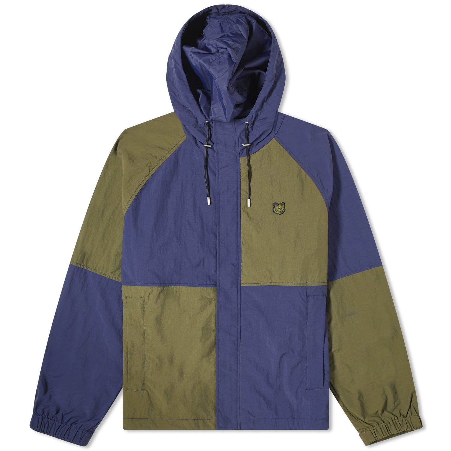 Vetrovka MAISON KITSUNÉ Tonal Fox Head Patch Colour-Block Windbreaker Zelené | LM02211WQ4019-M150, 0