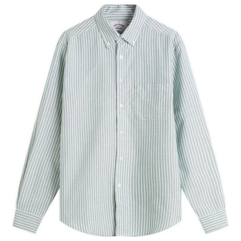 Košeľa Portuguese Flannel Belavista Stripe Button Down Oxford Shirt Zelené | AW250010-WBL