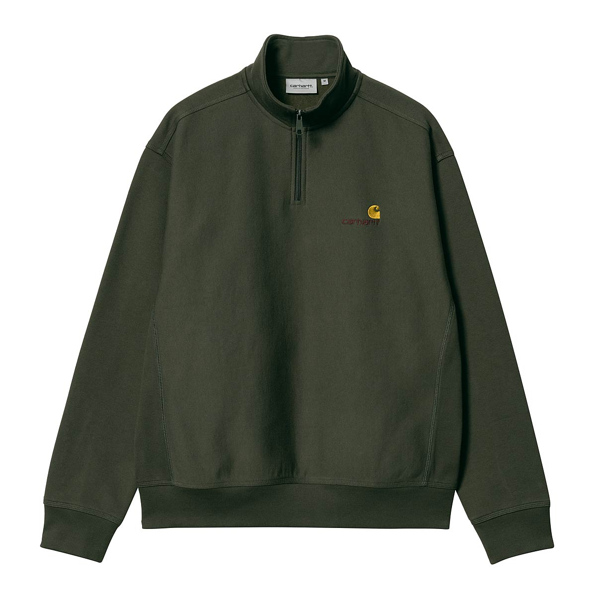 Mikina Carhartt WIP Half Zip American Script Sweat Zelené | I027014.1NQXX, 1