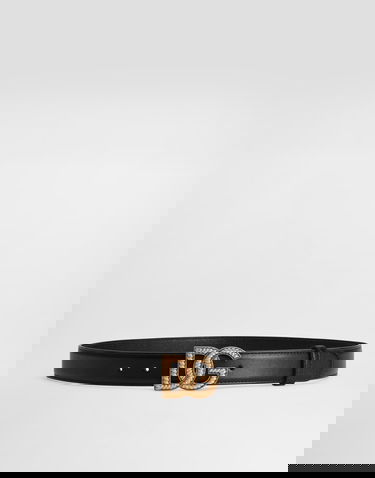 Opasok Dolce & Gabbana Dolce & Gabbana DG Logo Leather Belt Čierna | BE1663AV95680999, 0
