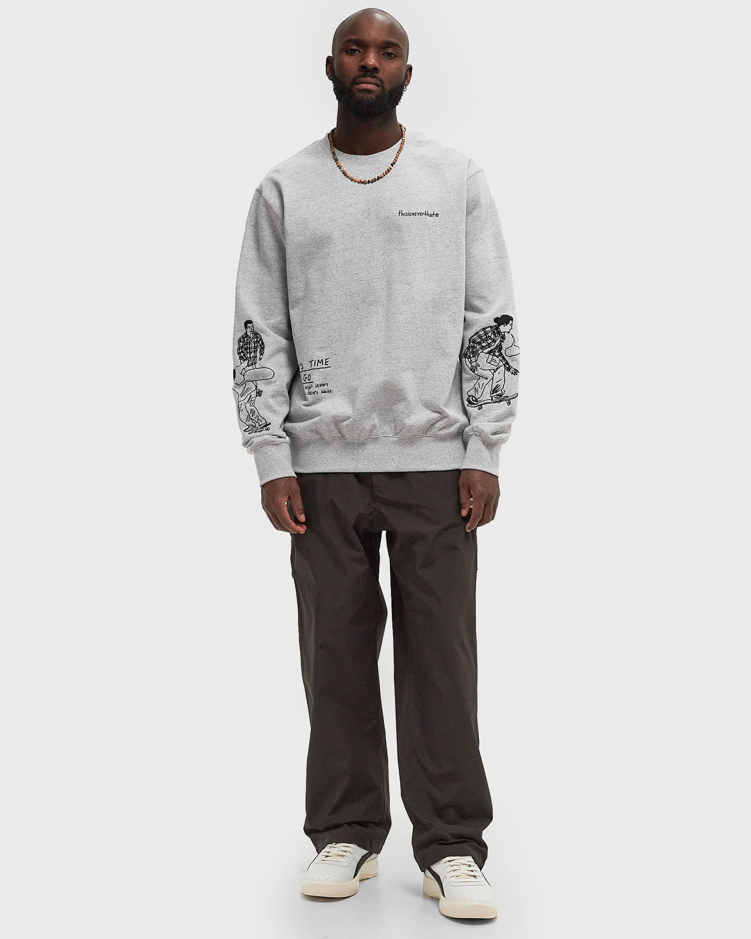 Mikina thisisneverthat SKETCH EMBROIDERY CREWNECK Sweatshirt Šedá | TN243TSWCW04HGR, 1