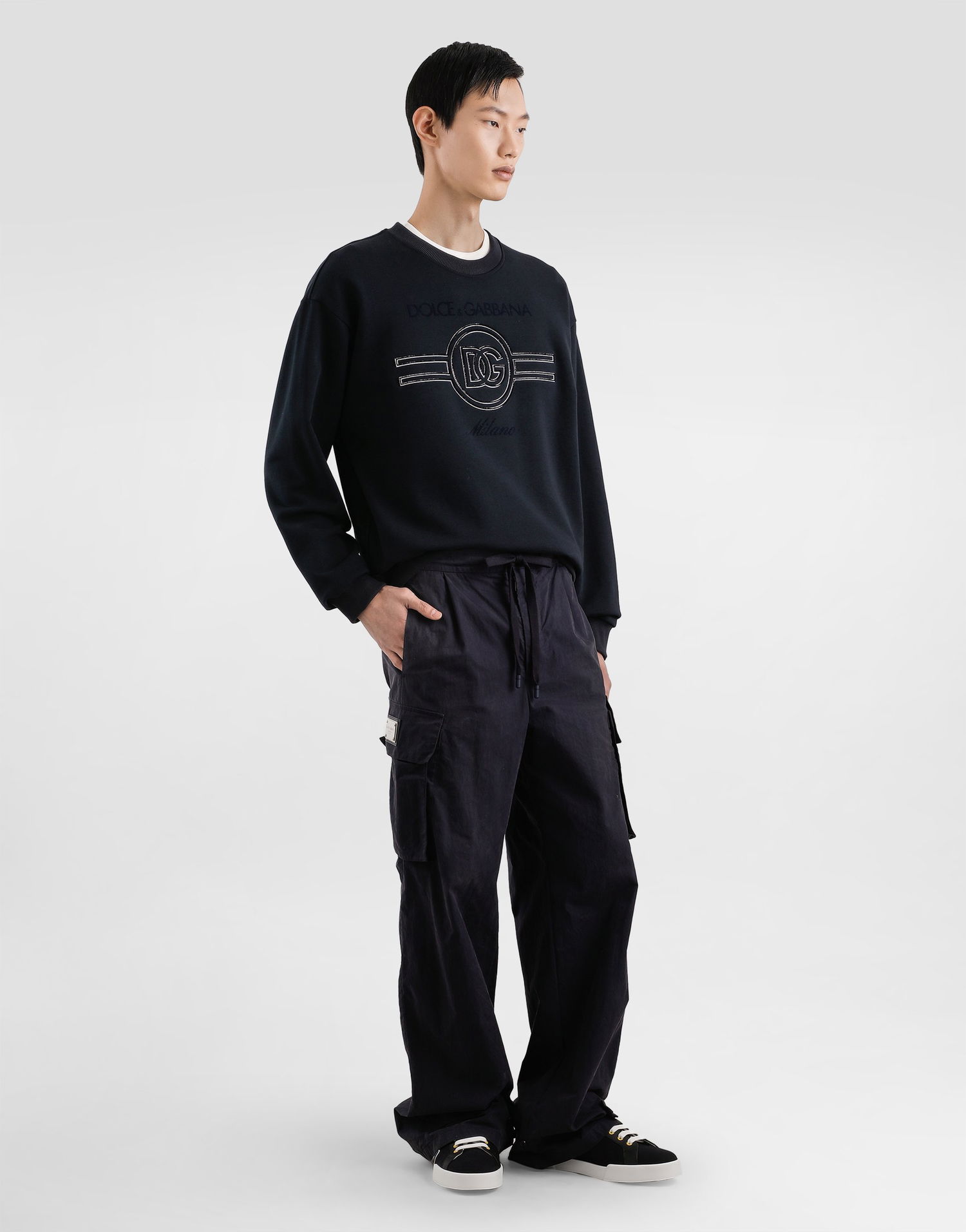 Mikina Dolce & Gabbana Dolce & Gabbana Embroidered Sweatshirt Čierna | G9AHSZG7PGBB0665, 1