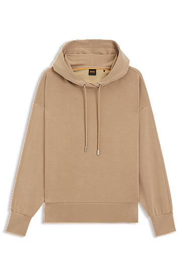 Mikina BOSS Oversized-fit Hoodie with Handwritten Logo Béžová | 50551451