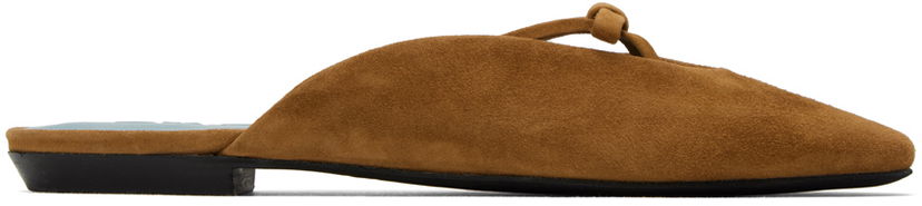Oblečenie BY FAR BY FAR Finn Suede Leather Mules Hnedá | 23FWFNNFLTNU