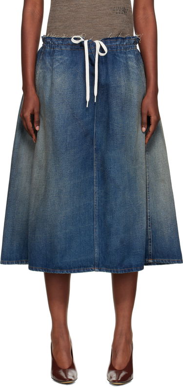 Sukňa Maison Margiela MM6 Maison Margiela Drawstring Denim Midi Skirt Modrá | S52MI0023 M30017, 0