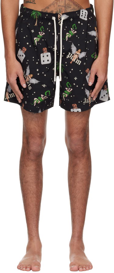 Plavky Palm Angels Palm Angels Pin Up Print Swim Shorts Čierna | PMFD012S25FAB0051084, 0