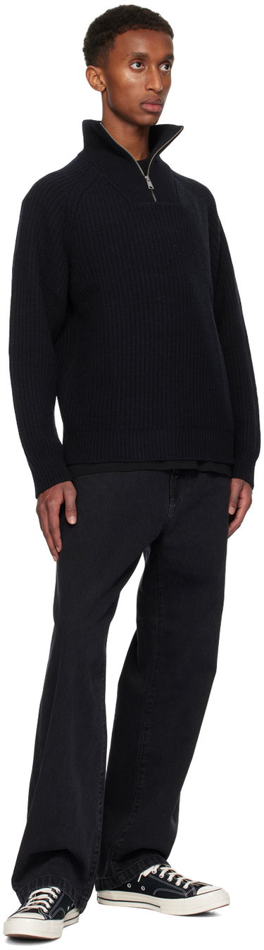Sveter Carhartt WIP Ribbed Half-Zip Sweater Čierna | I033913, 3